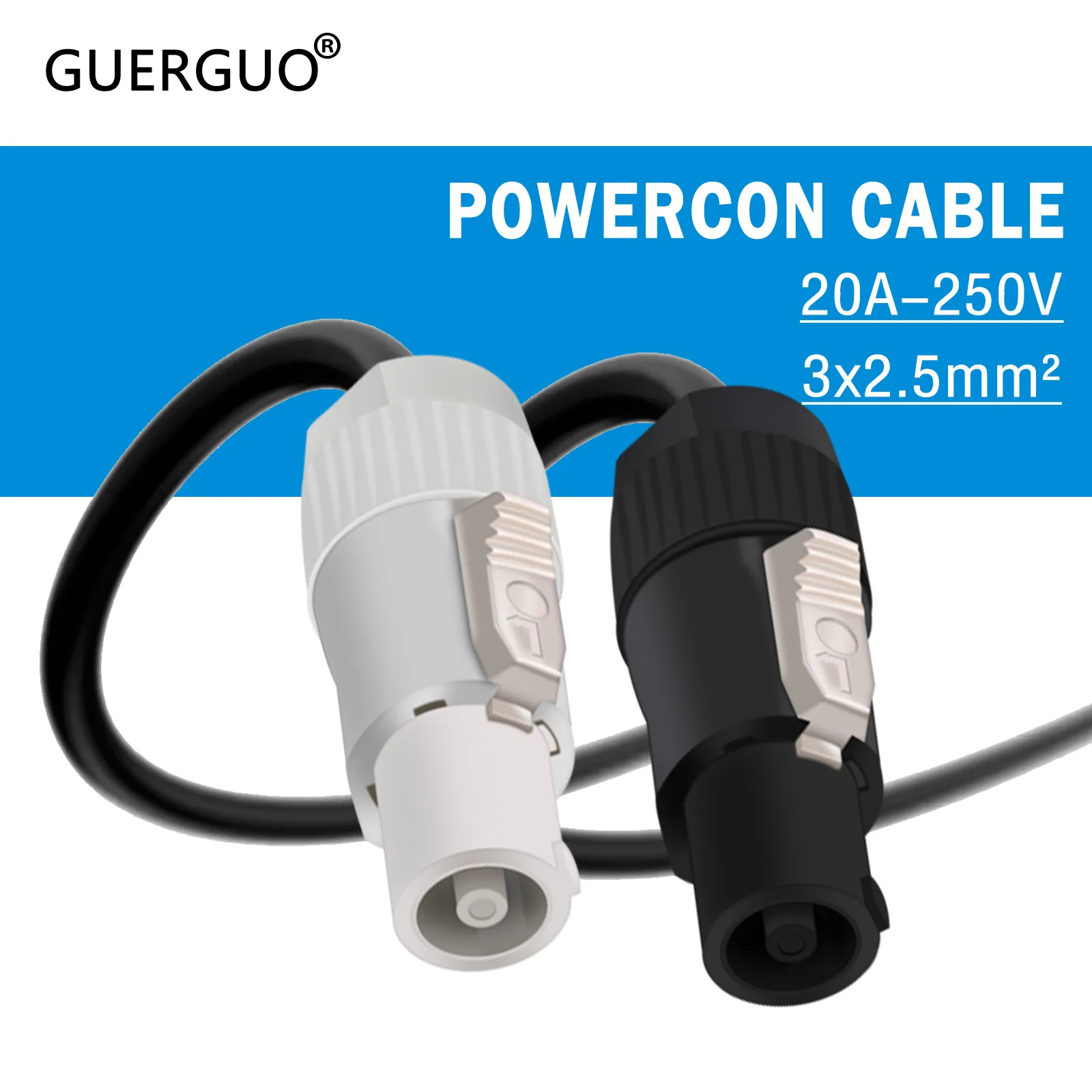 PowerCon Cable AC Power Line,3Pin In/Output Powercon Wire Connector for LED Screen Beam Moving Head Light Extension Speakon Cord