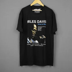 Miles Davis T-Shirt Kind Of Blue Modal Jazz Herbie Hancock Men Summer Men's Clothing Short Sleeve Cotton Black Tee Shirt