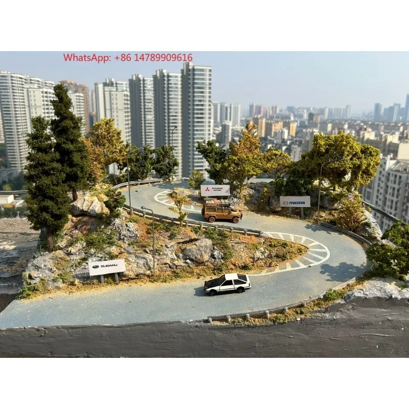 Car miniature car model highway mountain road scene