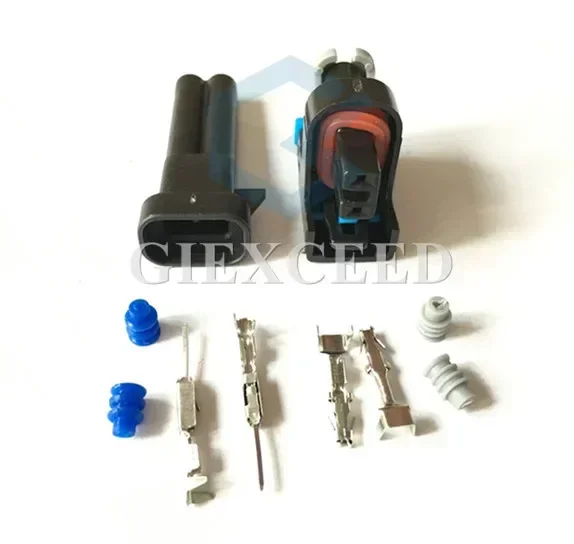 2 Sets 2 Pin AC Assembly EV6 Injector Automotive Connector Auto Plug Socket For Sail Excelle SGMW Jinbei