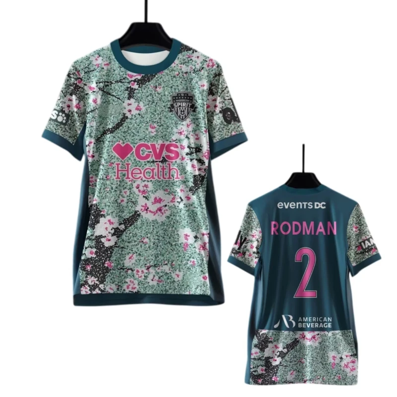 New Washington Spirit 3D Printed Football Jersey Men's Breathable Quick Drying Short Sleeved T-shirt Family Matching Clothing
