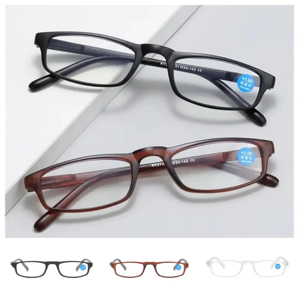 Lentille de lunettes puissance + 100 à + 400 lunettes presbytes vieillies soins de la Vision lunettes carrées Anti-rayons bleus tendance Vintage