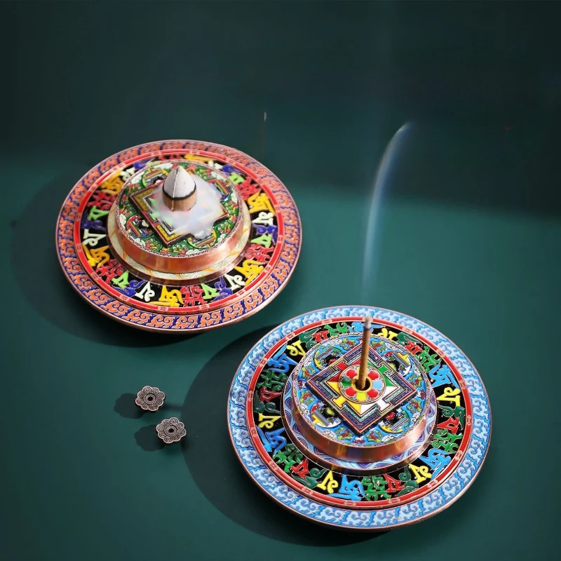 

Potala Palace Tibetan mandala Tibetan incense incense seat creative incense burner household base enamel