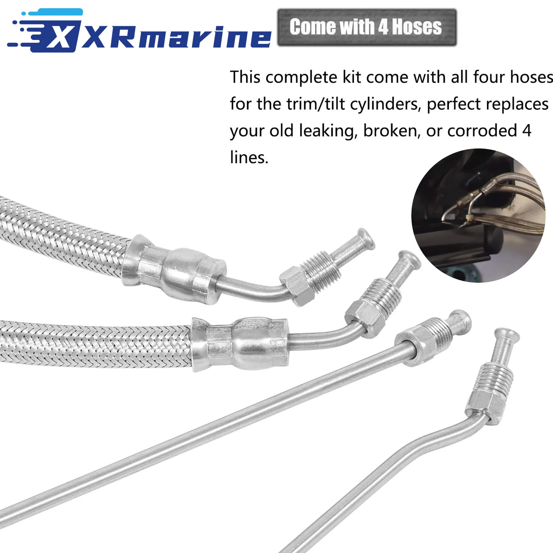 32- 864959   Kit de manguera de cilindro de ariete hidráulico de inclinación de ajuste para Mercruiser Alpha One Gen Two 1 2 I II 32- 864960  