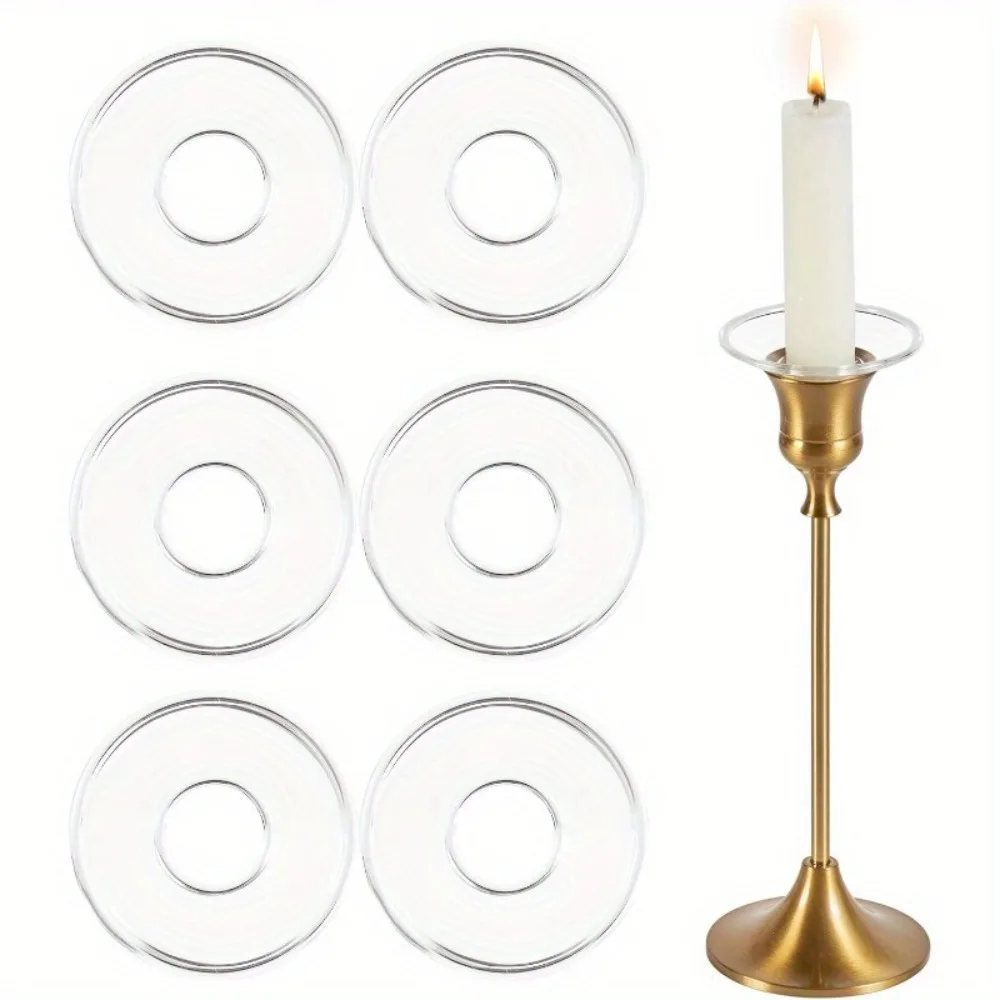 3 Piece Heat Resistant Glass Wax Catcher Tray Transparent Reusable Candle Drip Protector Ruffled Edge Candle Drip Tray Hotel