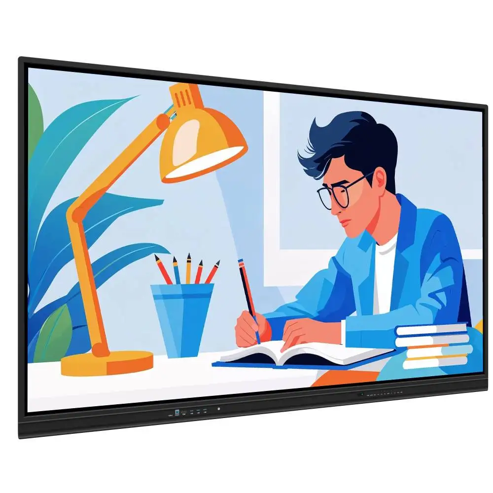 Interactive whiteboard display 75-inch USB RS232 RJ45 port for teaching and conference applications Wifi display