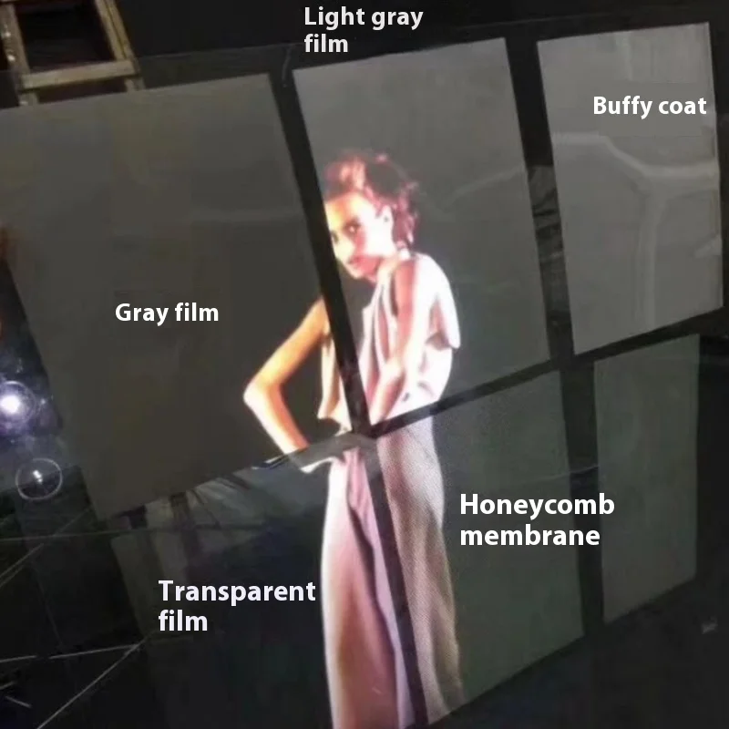 

Новый 3D-голографический проекционный экран, прозрачный/светло-серый/темная передняя/задняя проекционная пленка/экран проектора, индивидуальный размер