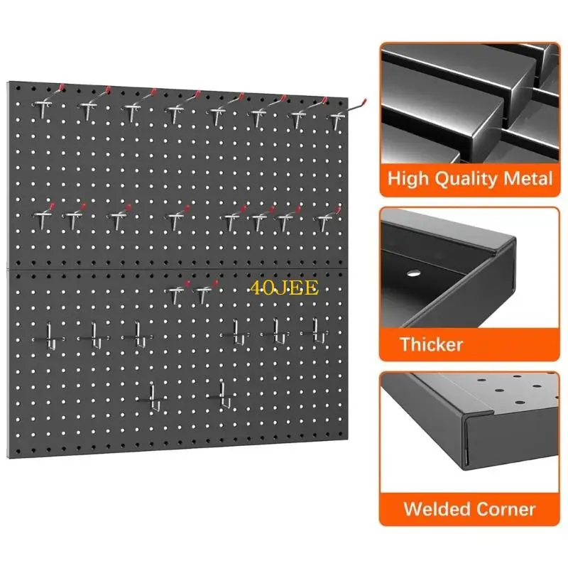 40JE 2PIECES PREFULAR METAL PEGBOARD MOLTE ORMANDO ARMAZENDORES PARA OSSABROS FERRAMENTAS GARAGES OFICES OPORS ESPAÇOS