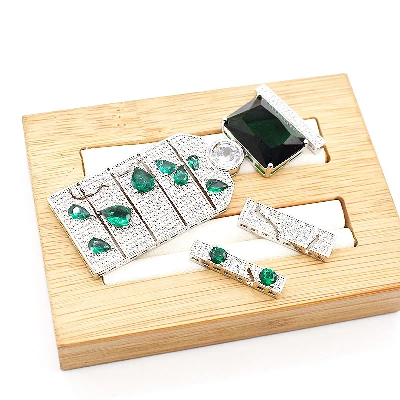 1 Pcs 25x70mm White Gold Plated Cubic Zirconia Micro Pave Connector Necklace Bracelet Pendant Jewelry DIY Findings