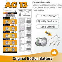 10-200pcs LR44 AG13 160mAh Cell Coin Watches Battery L1154 357 SR44 RW82 1.55V Alkaline Button Batteries Suitable For Watch Cell