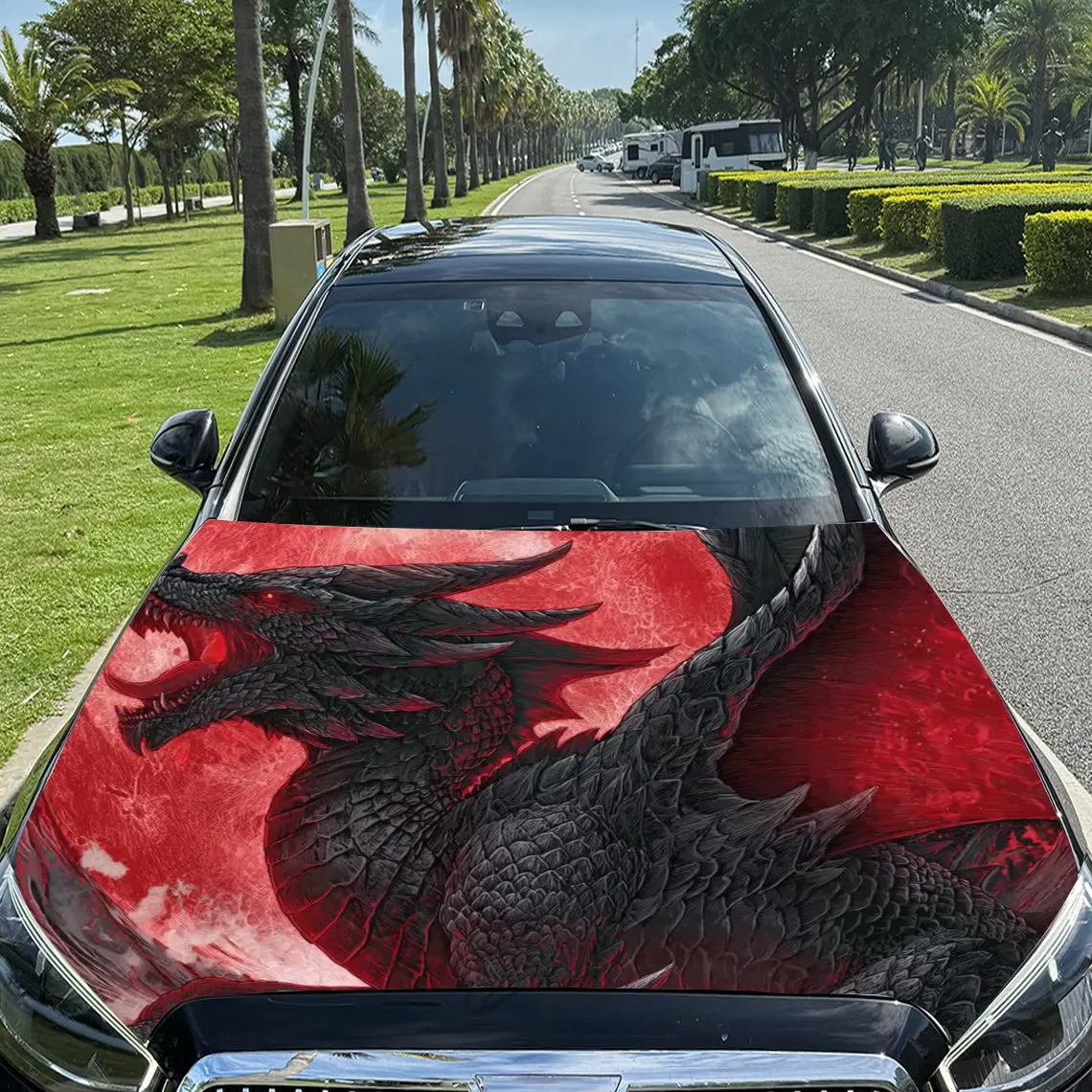 

Red Eyed Black Dragon Car Hood Stickers,Durable PVC Vinyl Packaging,Enhanced Protection And Style,Easy To Apply And Disassemble,