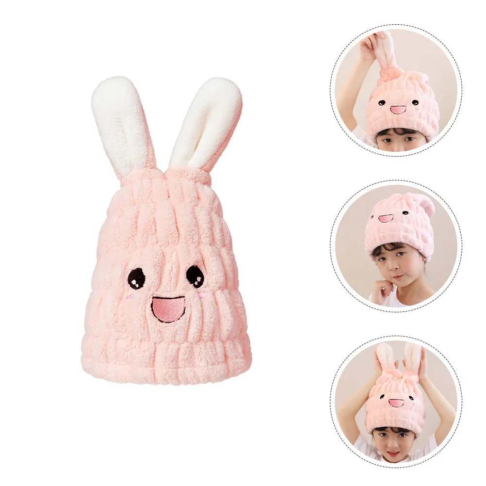 

2pcs Super Absorbent Thick Microfiber Hair Drying Towel Bonnet Quick Dry Bath Kids Cartoon Rabbit Ears Toddler Spa