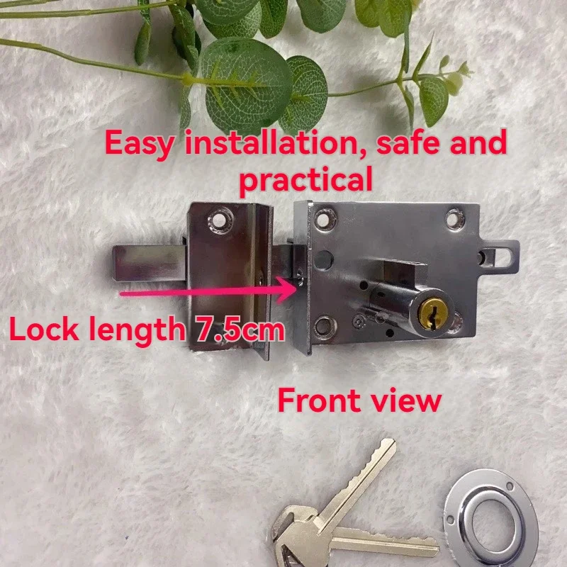 upgrade Exterior Security Deadbolt Grille Wrought Iron Door Lock Double Door Lock Security Iron Door Lock Bolt Tooth