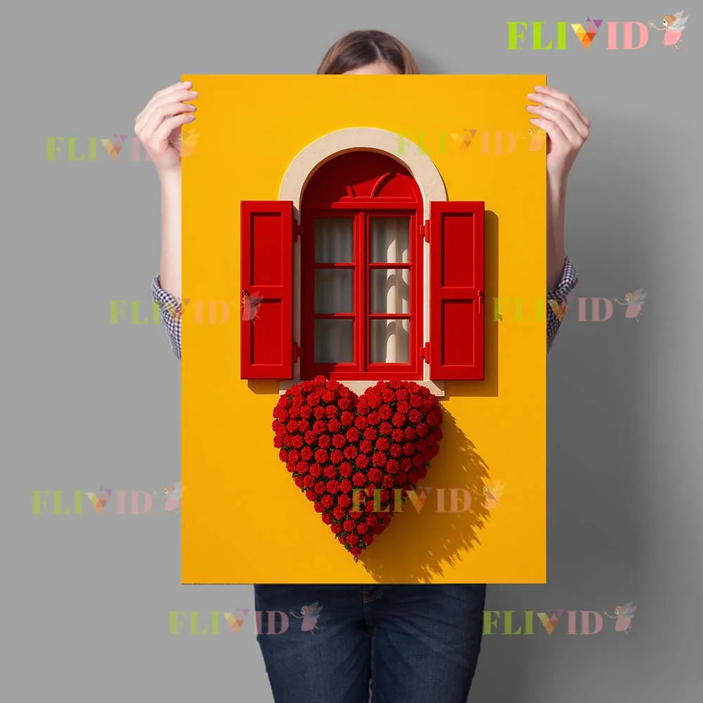 Romance Artistic Sense Yellow Building Wall Poster Wall Art Canvas Painting Home Decor Wall Pictures For Living Room Unframed