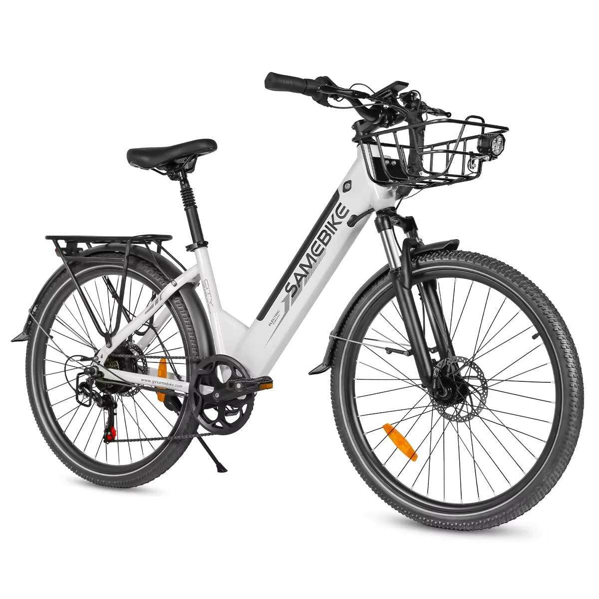 SAMEBIKE RS-A01Pro E-bike 500W motor, 36V15AH lithium batterij, 32km/u elektrische fiets met mand, volledige vering, elektrische mountainbike, 26 inch all-terrain banden, geschikt voor