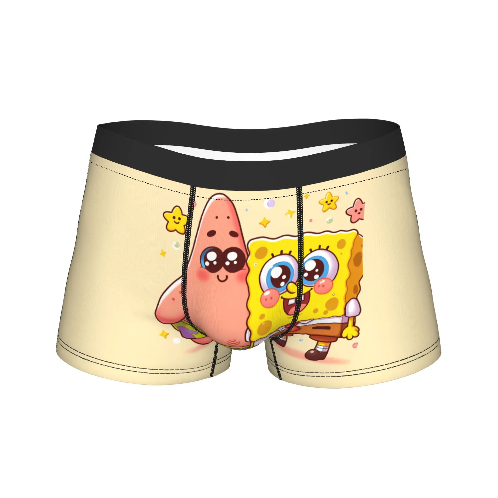 

Мужские трусы-боксеры с принтом Губки Боба, эластичные, подарок на день рождения