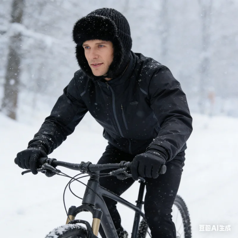 

Unisex Winter Trapper Hat with Rabbit Fur Ear Flaps, Windproof Thermal for Ski Cycling Outdoor Activities