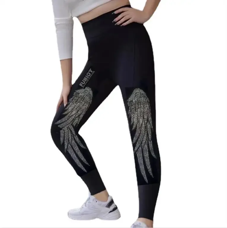 

Black Leggings for Women High Wais gemstones Pants Women sexy rhinestones leggings Pants