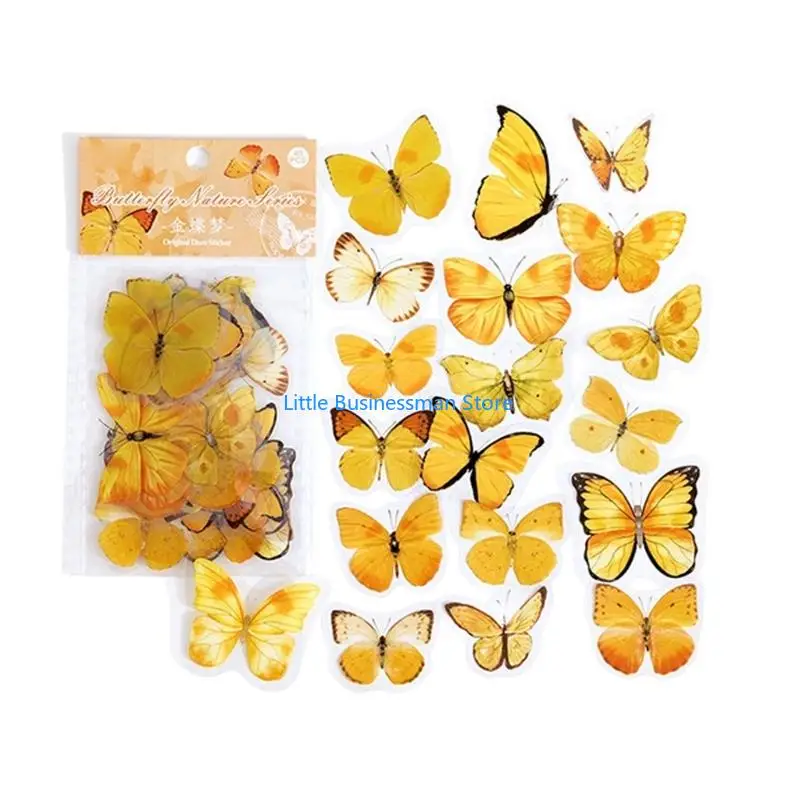 320 Stück Butterthema Journaling Aufkleber für Scrapbooking Notebook Tagebücher Telefon M76A – Detail 8