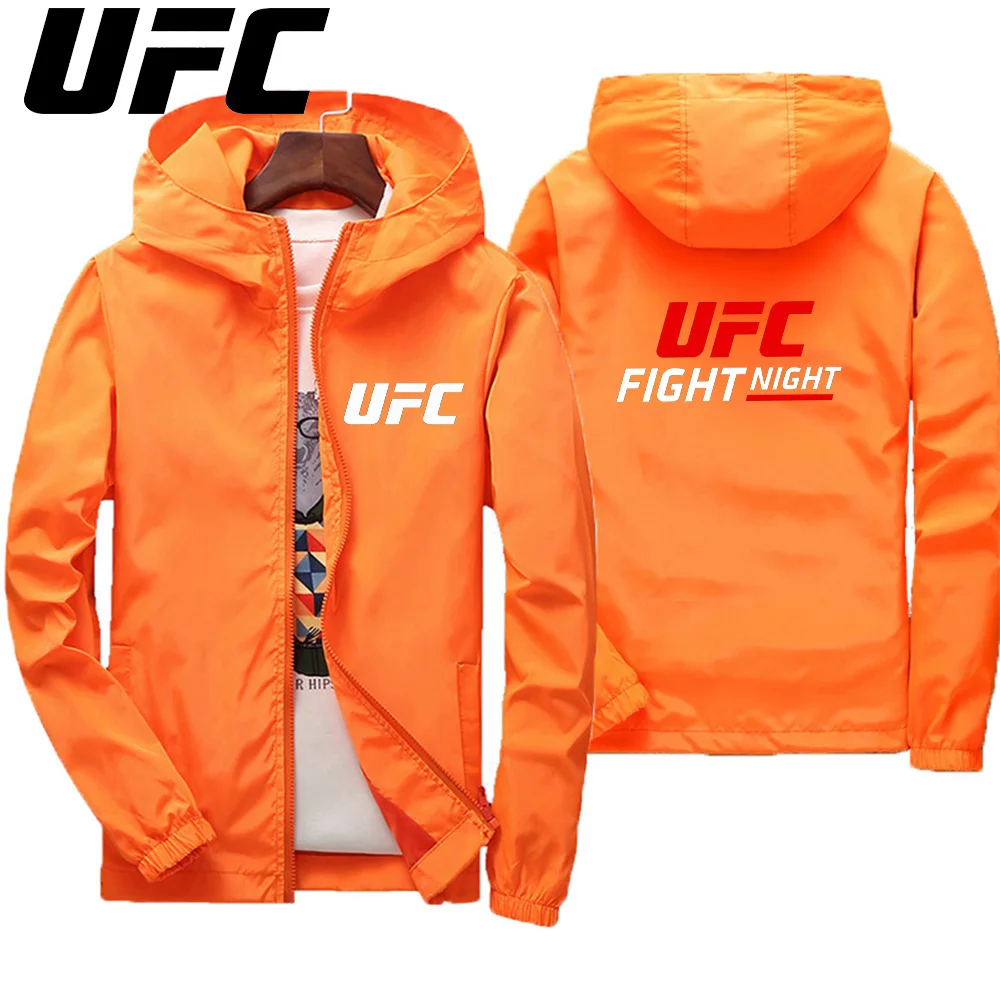 UFC سترة رجال الإطفاء غير الرسمية الجديدة للرجال، ملابس رياضية خارجية رفيعة للغاية وسحاب واقية من الشمس، صيف، نمط رياضي 2025