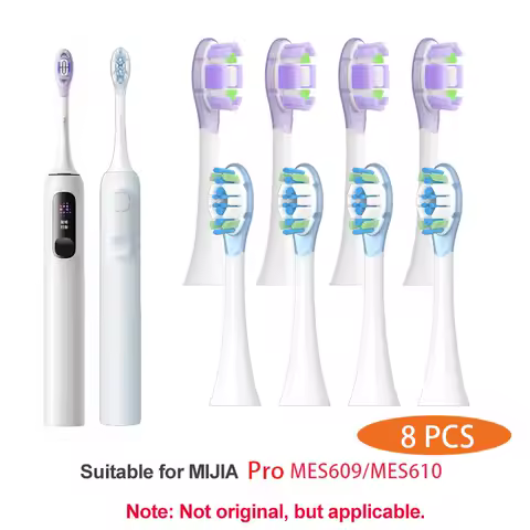 8PCS Replacement Brush Heads for XIAOMI MIJIA MES609/610 Pro Sonic Electric Toothbrush Sealed Package