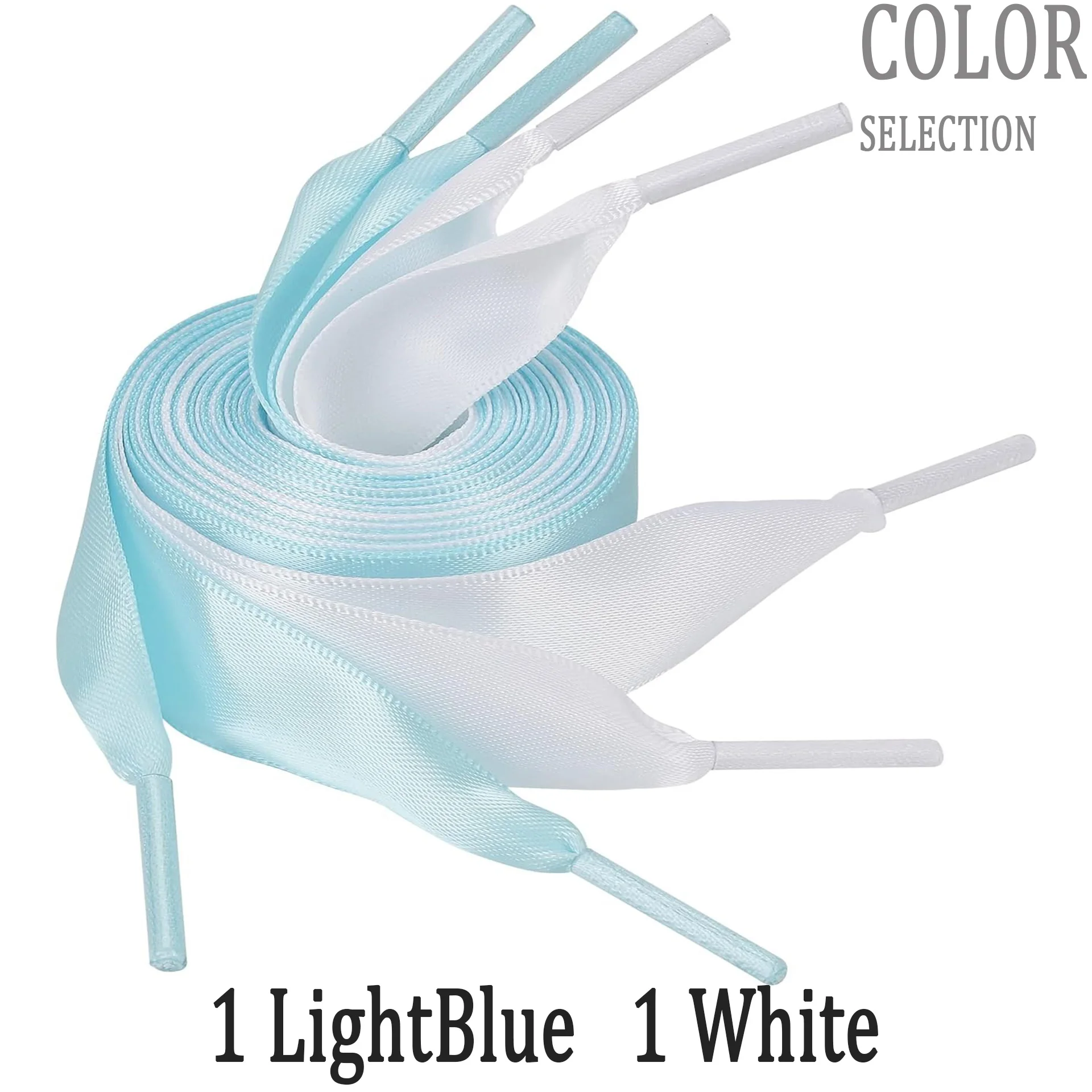 Mixed Color 2 Pairs 2CM Width Silk Shoe Laces Satin Ribbon Flat Shoelaces Women Sneakers Shoelace Boots Laces for Shoes