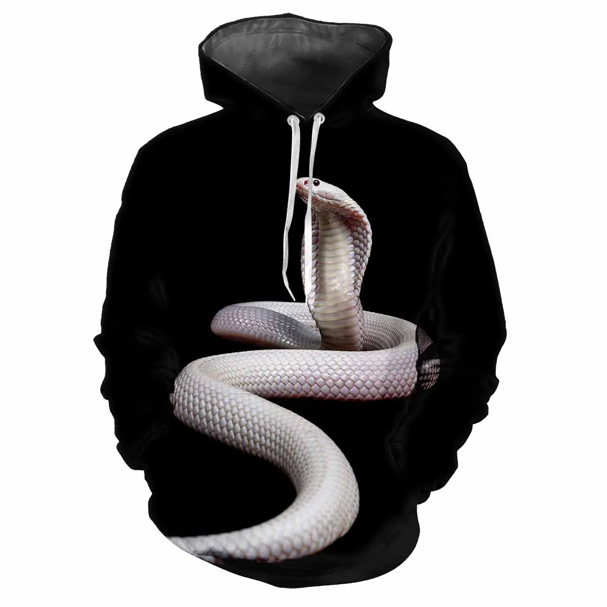 Animal Snake 3d Printing Spring Autumn Men\'s Hoodie Hip Hop Horror Alternative Fashion Creative Street Sex Casual Pullover Top