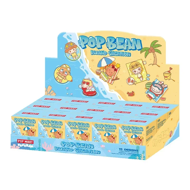 POP MART POP BEAN ISLAND VACATION Series Mini Doll Blind Box Guess Bag Original Toys Doll Cute Anime Figure Ornaments Gift image 3