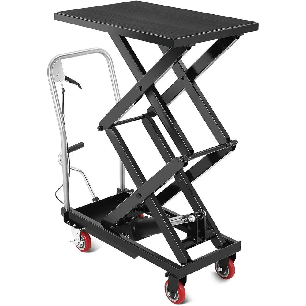 

Hydraulic Lit Table Cart, 770 LBS acity 50 in Liting Height, Double Scissor Lit Table with 4 Wheels and Non-Slip Pad or Material