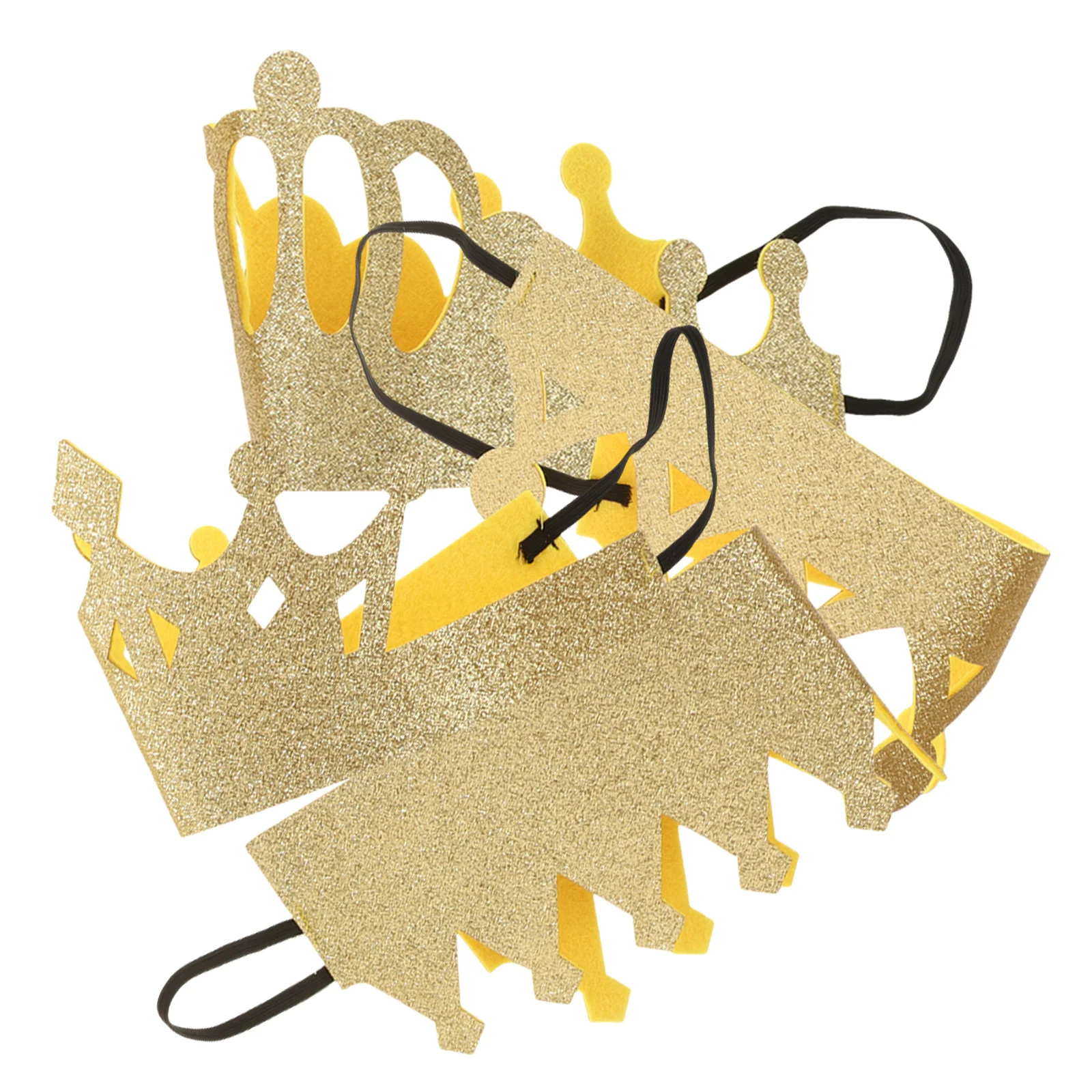 

4Pcs Kids Birthday Crowns Queen Elastic Hairbands Party Dress Up Birthday Hats for Boys Girls