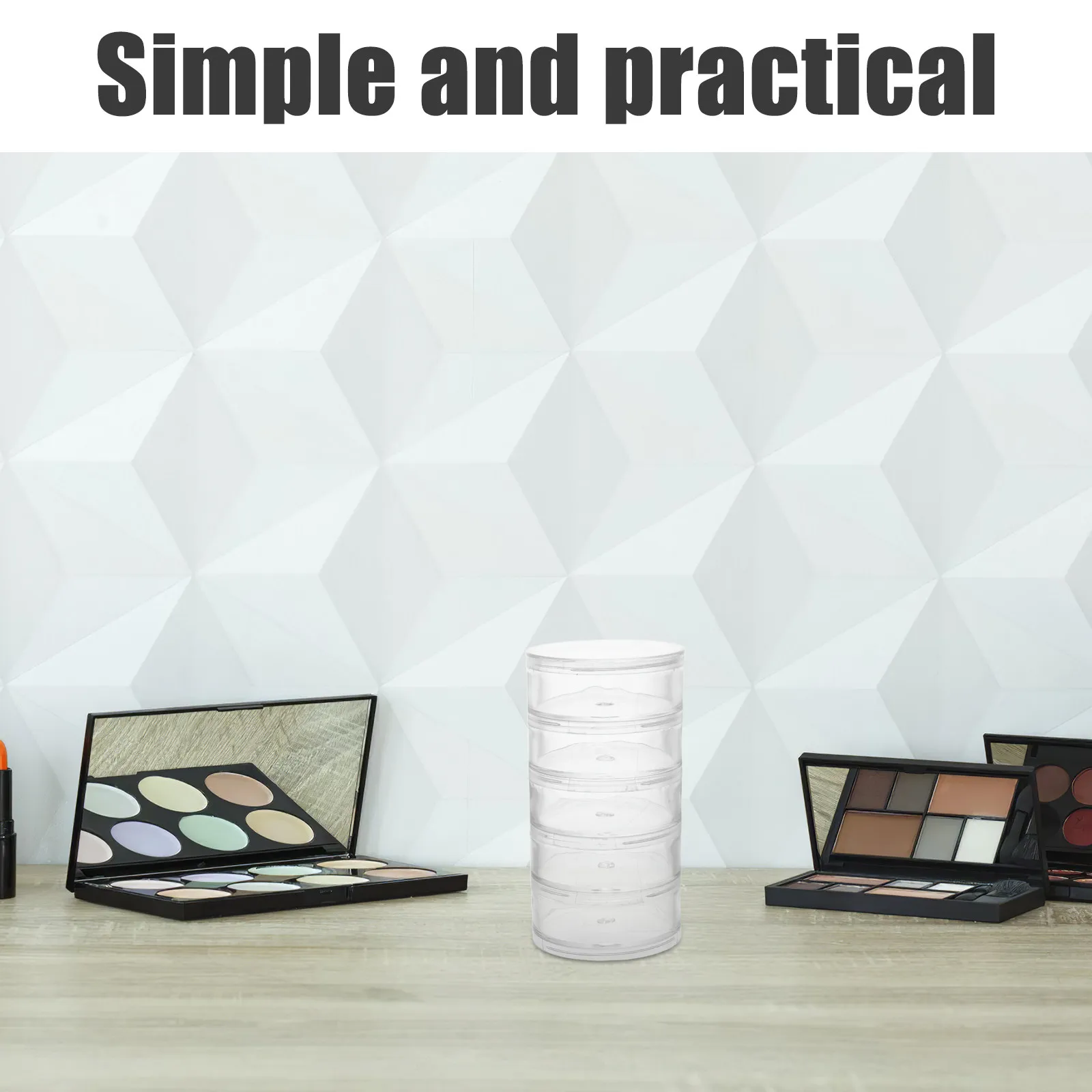 

Transparent Storage Jars Round Plastic Bottle Set for Small Items Organization Home Shop Use Clear Craft Containers with