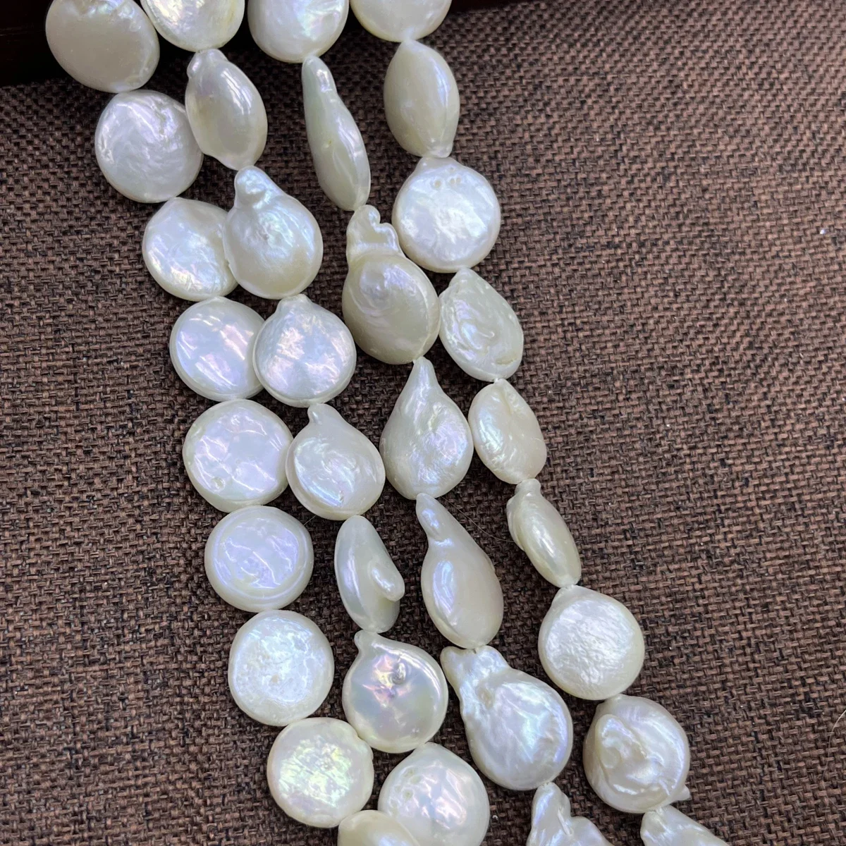 

13-14mm 4A Natural Freshwater Pearl Button Shape Baroque Pearl Loose Bead Jewelry Make DIY Necklace Bracelet Women Wedding Gift