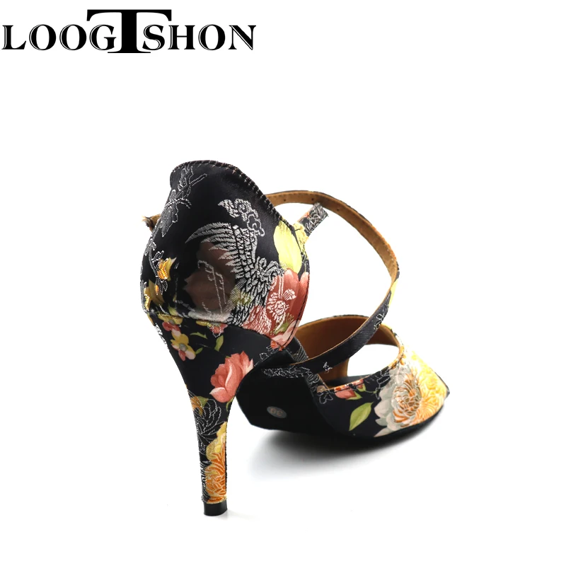 LOOGTSHON Wedding Shoes For Women Salsa Dance Shoes Woman Sandals With Platform Silver Dance Shoes Rhinestone