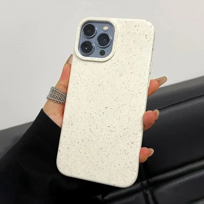 

Wheat Shell for Iphone 15 Pro Max 14 Plus 13 12 11 Se Xr Xs X 8 7 Degradable Mobile Phone Case Anti-fall Solid Color