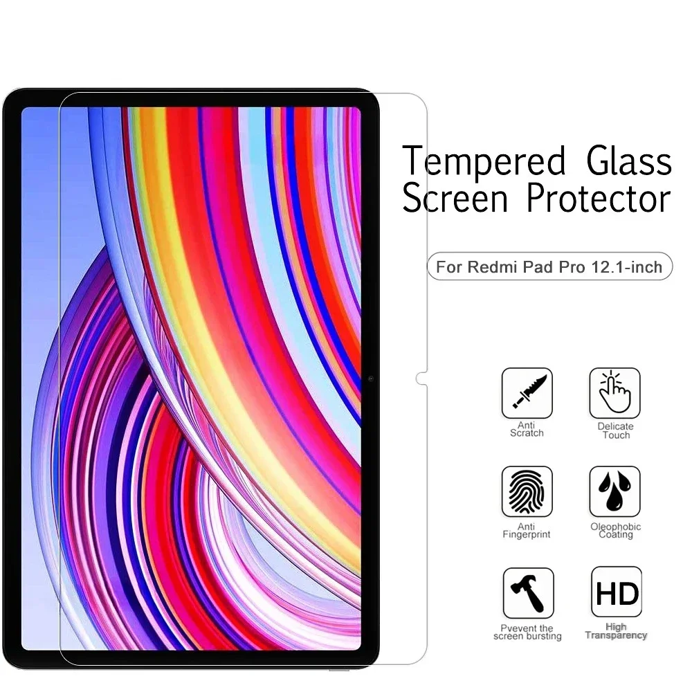 2 Pieces HD Scratch Proof Tempered Glass Screen Protector for Xiaomi Redmi Pad Pro 12.1 inch 2024 Tablet Protective Film