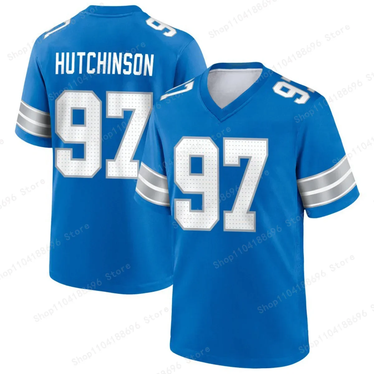 Competition Jersey T-shirt Adult Comfortable Breathable Children's Game Jersey Jared Goff Detroit Lions Game Jersey - Blue