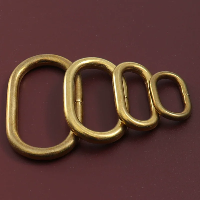 

2/5/10Pcs Oval Ring Solid Brass Buckles Bag Hanger O Rings Strap Buckle Dog Leash Connecting Carabiner Loop Belt Clasp Fastener