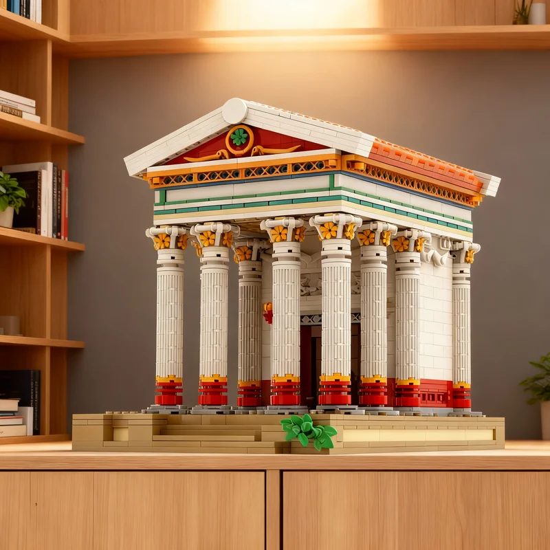 1768pcs MOC Roman Temple Model Building Blocks Christmas Gift Architecture Toy 3D Display DIY Craft Education Creative Assemble