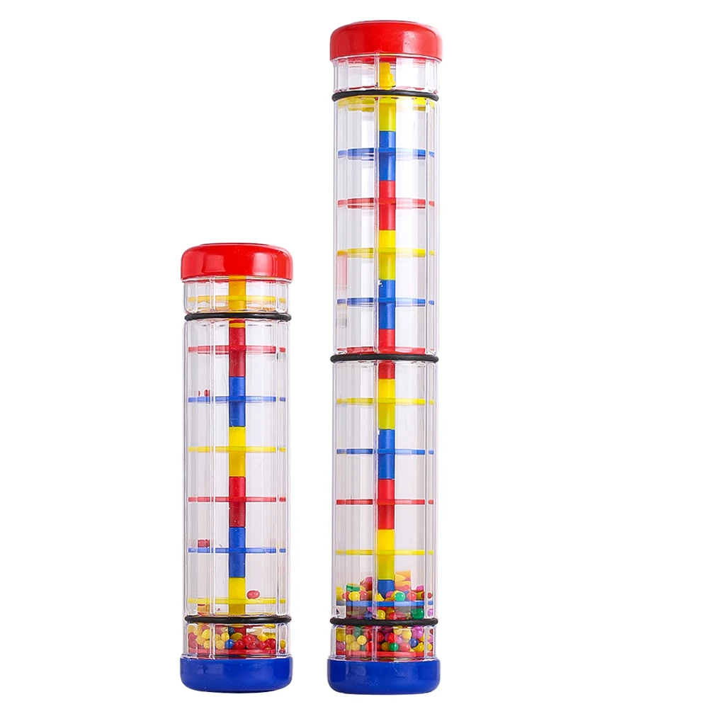 Orff Rain Sound Instrument Colorful Bead Transparent Rainmaker Tube Early Education Sensory Music Therapy Development Tool