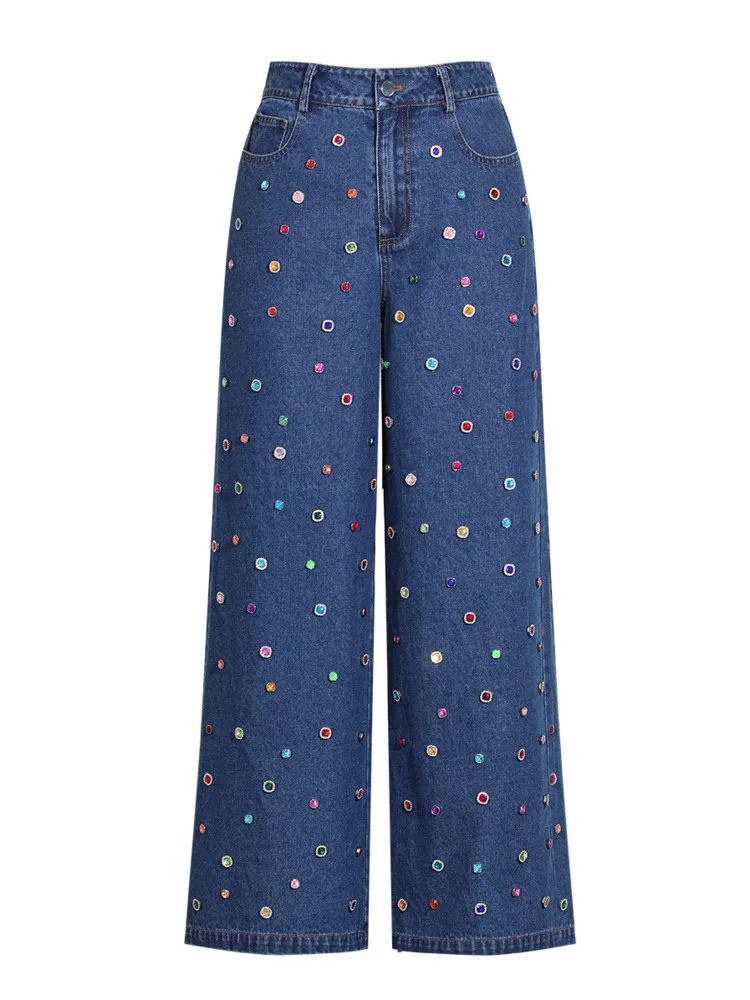 ZMEENNA Chaqueta vaquera adornada para mujer con cierre de botón y mangas largas Ropa de abrigo extragrande elegante y ouda ZM3803