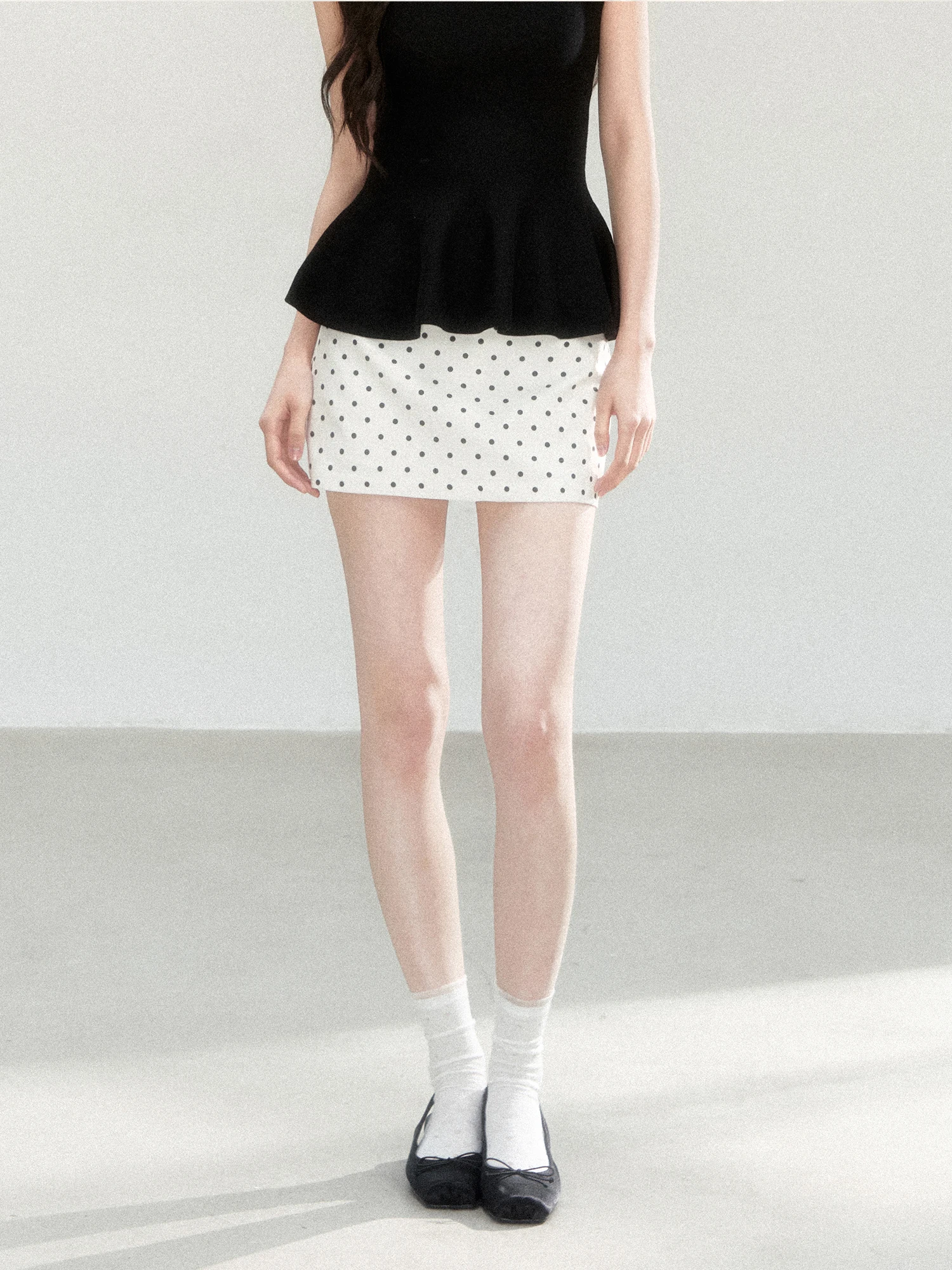 Casual Versatile Polka Dot Short Skirt Slimming Half-length Summer New Style Women's Bodycon Skirt Mid-waist Other Material
