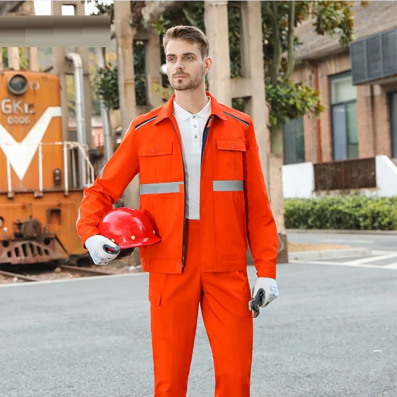 Hi Vis safety work clothes sanitation work suit male municipal cleaner Coverall Mechanic repairman garden workshop labor Uniform