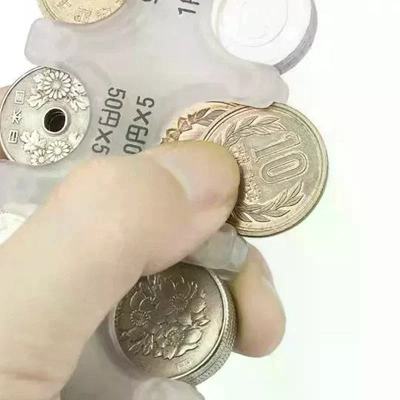 Colourful Transparent Coin Clip Organizer Small Wallet Loss Prevention Clip Japanese Currency Sorting Travel Portable Card Case