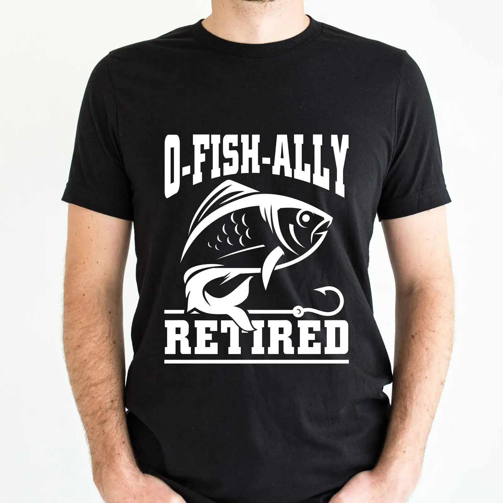 Men's O Fish Ally Retired Funny Fishing Lover Retirement Casual  T Shirt vintage Washed Unisex Breathable fashion Stylish