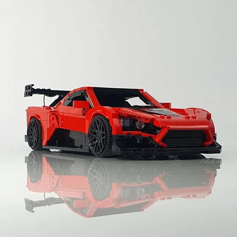 MOC-131257 Red Classic Movie Supercar Assembly Building Block Model • 1457 Building Blocks Parts Kids Birthday Custom Toys