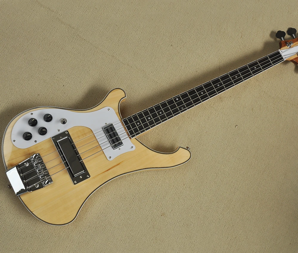 Left Hand 4 Strings Electric Bass with Two Jacks,Rosewood Fretboard,Can be customized