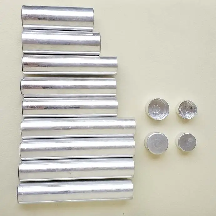 50Pcs Lab Empty Aluminum Cartridge with Caps for Flexible Beads Denture Inject Acrylic Work Diameter 25mm 5 Length