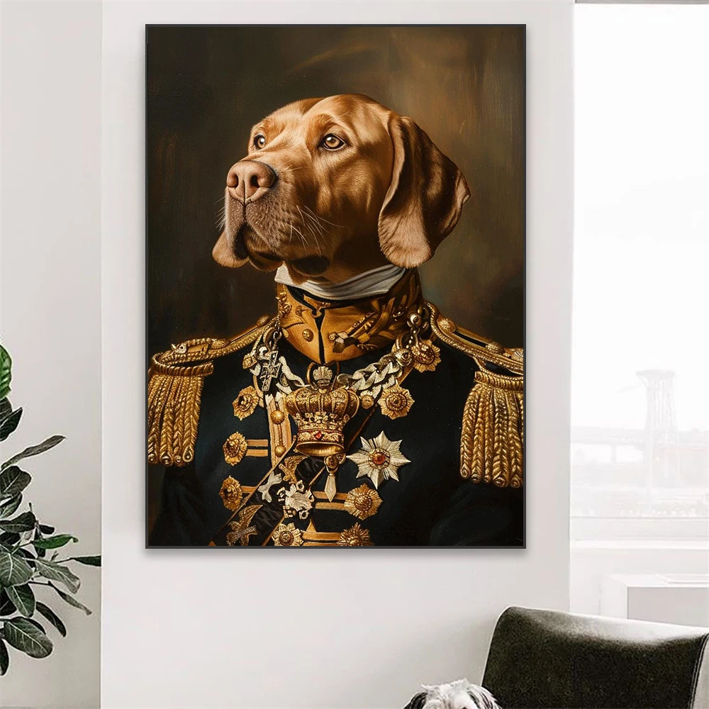 

Custom Regal Portrait from Photo Prints King Dog Cat Royal Pet Canvas Painting Renaissance Animal Poster Personalized Gift Decor