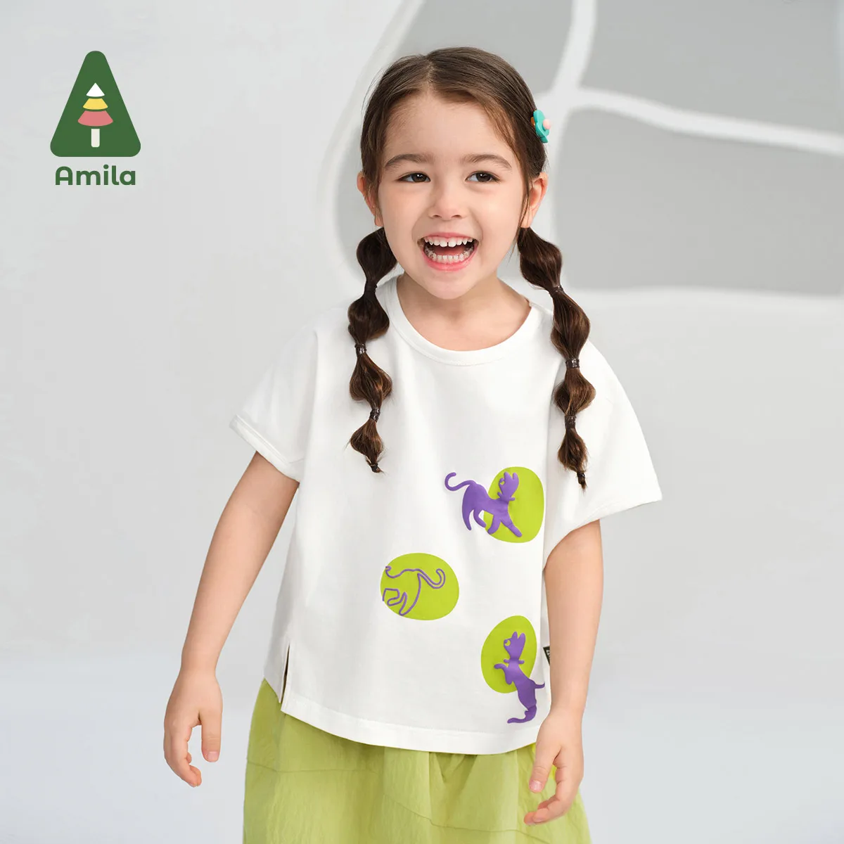 Amila 2024 estate nuove ragazze abbigliamento gilet cartone animato stampato senza maniche moda Versatile morbido di alta qualità Top 2-8 anni