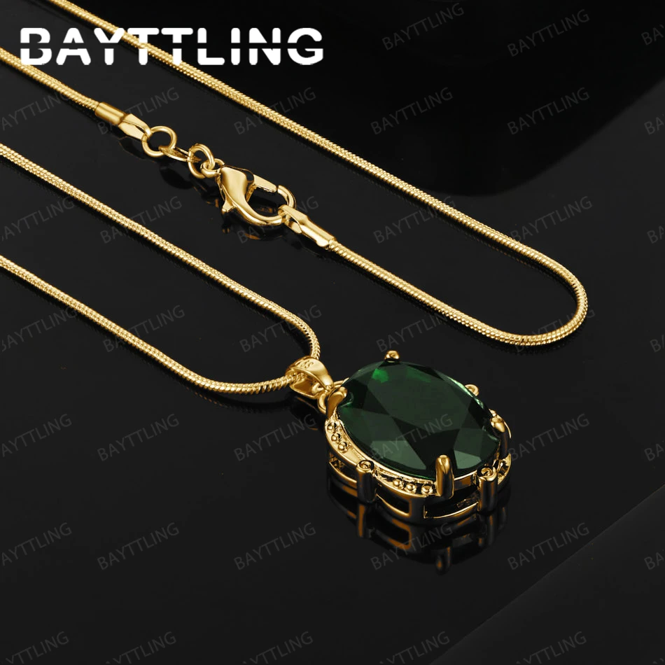 

925 Sterling Silver 16-30 Inch Luxury Exquisite Green Zirconia Pendant Necklace Women Wedding Accessories Jewelry Fashion Gift